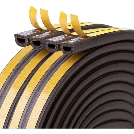 Intérieur météo de décapage, fenêtre Bande d'étanchéité pour portes et fenêtres Isolation phonique pour bas Gap Blocker EPDM D Type 4,9 m (5 m) Blanc D-Type café (1/5)