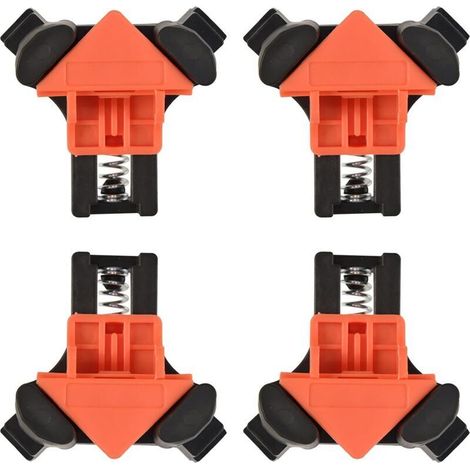 Presse D Angle - 90 Deg - Pour Assemblage Bois Cadres Et Caisses - 5 À 22 Mm - 4 Pièces (1/4)