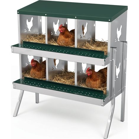 Wolketon Caja para huevos, caja metálica de dos pisos con 6 compartimentos, equipada con guantes (1/5)