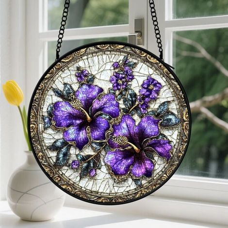 Capteur de Soleil en Vitrail Décoration Spirituelle pour Maison 9cm (1/4)