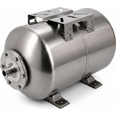 Gt Market – Réservoir pression inox horizontal 50 litres – Vessie interchangeable butyle – Pression max 5.4 bars – Diamètre raccord 1" mâle (1/5)