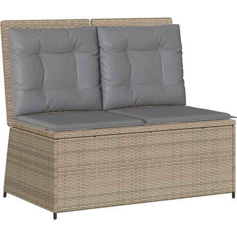 Maison Exclusive - Gartenbank Verstellbar mit Kissen Beige Poly R
