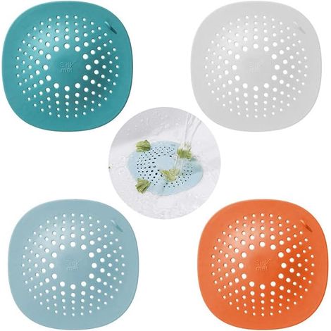 Pièces Lavabo Filtre,Couvercle de Vidange en Silicone,Couvercles Drain Douche,Crépine D'évier de Baignoire,Filtre Anti-colmatage de Drain de Plancher de Drainage de Cuisine et de Salle de Bains