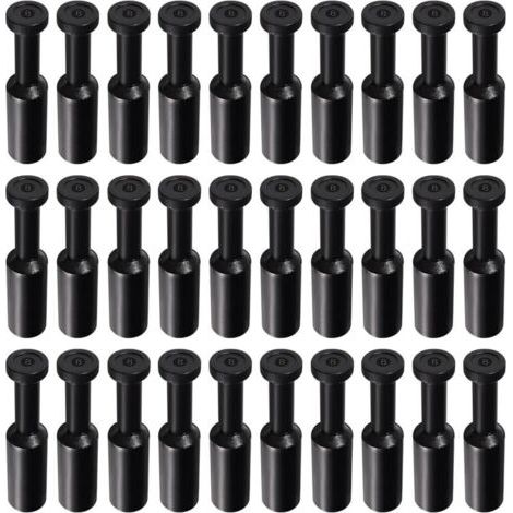30 Pièces 8mm OD Obturation Pneumatique, Bouchons Raccords à Pousser, Lot de Bouchons d'obturation de Style Bouchon Pneumatique, pour Raccords de Raccordement de Tube de 8mm, Noir (1/4)