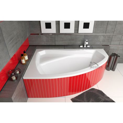 ECOLAM Baignoire d'angle Rima 140x90cm gauche  pieds siphon + silicone (1/5)