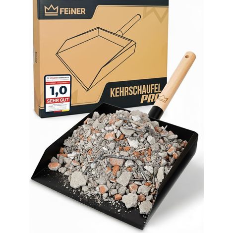 Pelle à poussière - 3160 - Pelle robuste - Métal - Revêtement par poudre noir - Pelle - Maison - Cour - Jardin - Artisanat - chantier - Commerce industriel. (1/5)