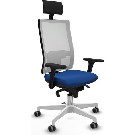 Sedia da ufficio piqueras y crespo Horna bianco mesh pelle
