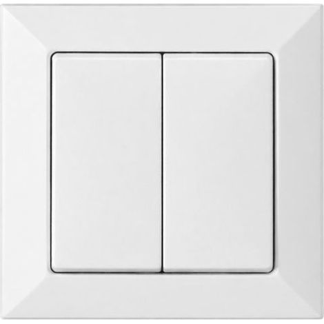 Interrupteur Mural Double Encastré 10A - Blanc mat - SILAMP
