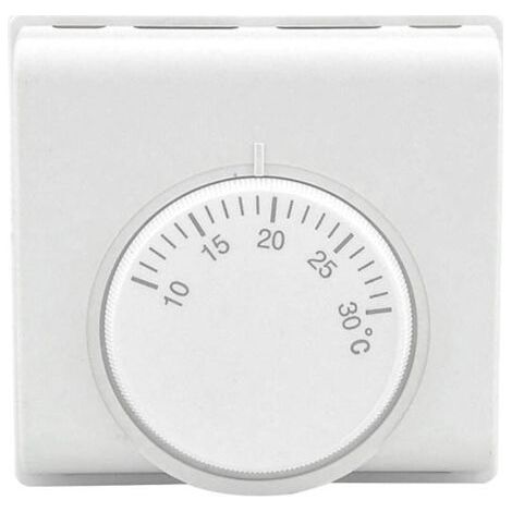 Thermostat d'ambiance Régulateur de température mécanique Interrupteur de Thermostat avec 2 vis pour climatisation Centrale Neuf, 220 V, Blanc