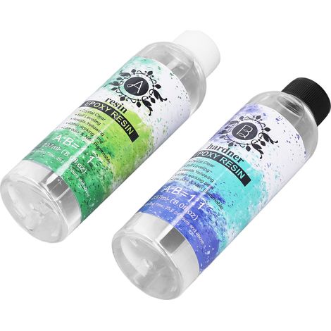 Kit de résine époxy transparente AB Glue Crystal Clear pour revêtement de coulée, mélange facile pour plateaux de table rivière et moules DIY