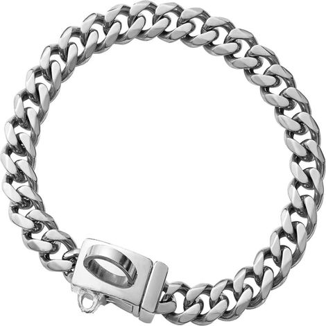 Collier Chien Chaîne Cubaine - Acier Inoxydable 316L - Largeur 13 mm - Longueurs Disponibles 10 à 24 Pouces - Pour Chiens et Chats