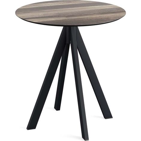 Table de bistrot Infinity avec piètement noir + plateau HPL Ø70 cm - Veba