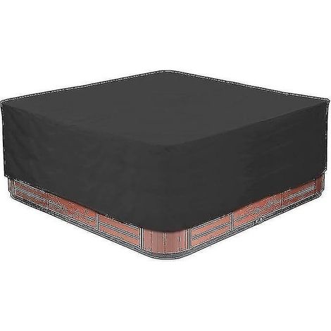 Housse de spa Noire de jardin tissu Oxford extérieur 220 x 220 x 90 cm (1/5)