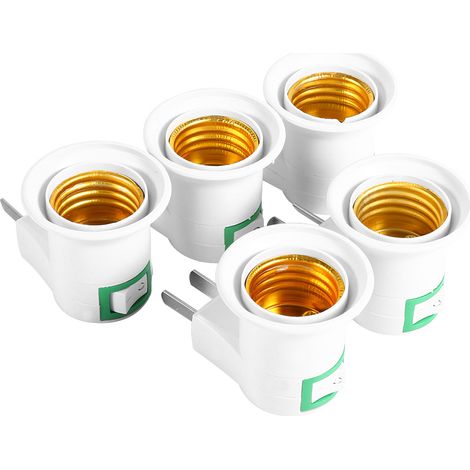 Adaptateur Prise E27 Vers Us Avec Interrupteur - Convertisseur Lumière Portable 110-240v - Pour Dormitoire Et Urgence - Lot De 20 Pièces (1/5)