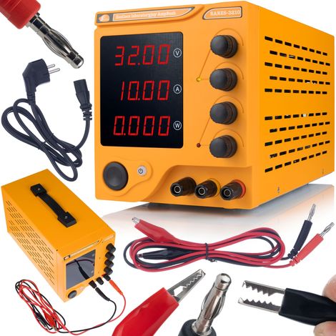 Alimentatore da Laboratorio AmpRush RARES-3210 – 32V 10A, Alta Precisione Display Chiaro, Protezione ROSFIX Ideale per Elettrolisi