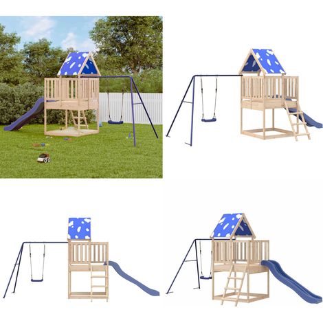 Spielturm Massivholz Kiefer - Kletterturm für Kinder - Holzspielplatz (1/5)