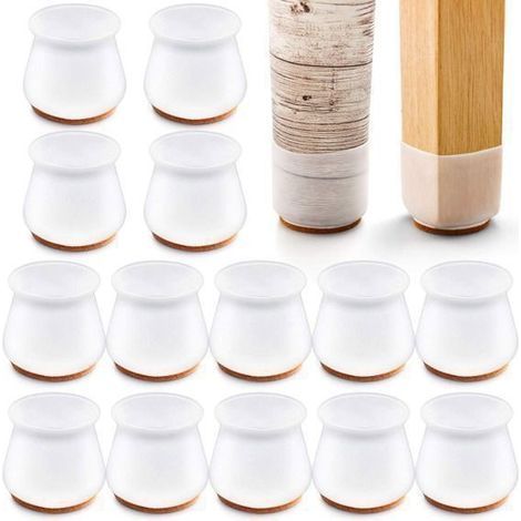 Protecteurs de pieds de chaise en silicone pour planchers de bois franc, lot de 24 embouts de pieds de meubles avec coussinets e (1/5)