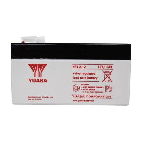 Yuasa – Batterie plomb 12V 1.2Ah étanche – Système à immobilisation d'électrolyte – Longue durée de vie – Pour centrale d'alarme Legrand