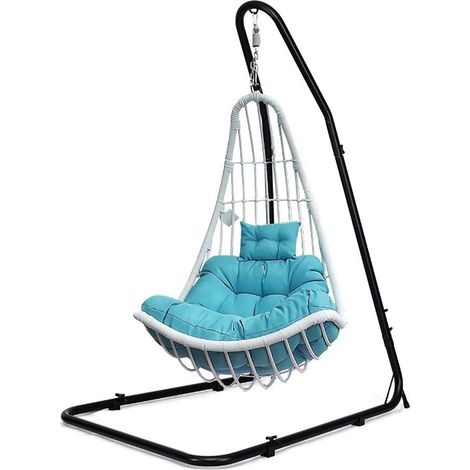 Support de Hamac en Métal Charge 150 KG Hauteur Réglable pour Intérieur Extérieur Noir