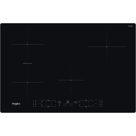 Whirlpool – Table de cuisson à induction encastrable 77 cm 4 feux – Technologie 6ème Sens – Zone de cuisson mixte – Design Made in Italy (1/2)