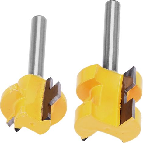 Set mit 2 T-Nutfräsern, Zapfen- und Nutfräser, Holzbearbeitungswerkzeug, 1/4 Zoll Schaft, professionelles Schneideset. (1/5)