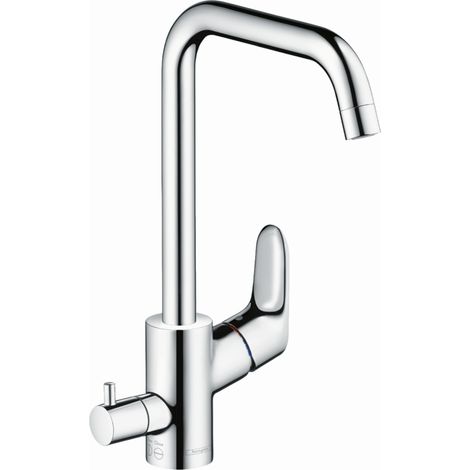 Hansgrohe – Mitigeur de cuisine 31823000 – Bec orientable 360° – Vanne d'arrêt intégrée – Cartouche céramique – Débit 12 l/min - 39appareil (1/5)