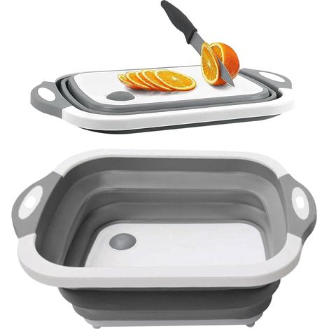 Planche à découper portable 3 en 1 : évier de cuisine, planche à découper et évier pour lave-vaisselle – pliable et Peu encombrante (1/5)