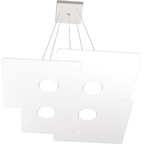 Lampadario moderno top light echo 1161 s4 gx53 led metallo bianco sospensione