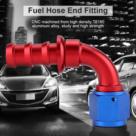 AN10 Raccord coudé à 45°, 90° et 180° pour tuyau de carburant/gaz, à verrouillage par rotation et à insertion rapide. (1/5)