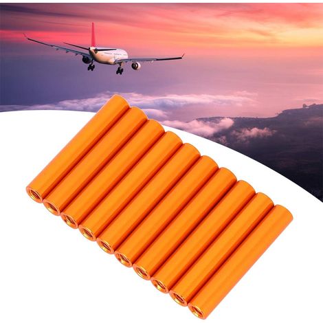 Abstandshalter für runde Abstandshalter, 10 Stk. M3 x 30 mm Aluminium-Bolzenbefestigungsstangen für Flugzeuge, Quadcopter, Orange (1/5)
