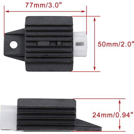 Voltage rectifier and regulator compatible with GY6 50cc-150cc Chinese scooter (1/4)