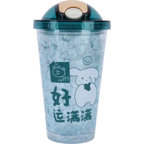 Gobelet glacé portable original avec paille pour étudiant, tasse à boire estivale pour enfants et filles (1/5)