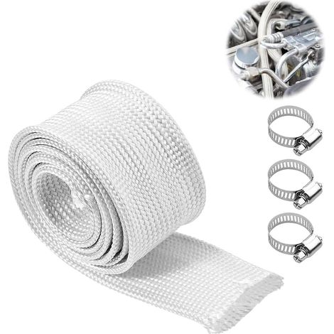 Tuyau D'échappement Isolé, Tuyaux D'échappement 25mm avec 3 Colliers de Serrage pour Générateur De Courant De 200 Cm Tuyau d'Isolation pour Aérothermes, Chauffages De Stationnement (1/5)