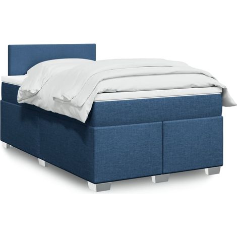 Boxspringbett mit Matratze Blau 120x200 cm Stoff (1/5)