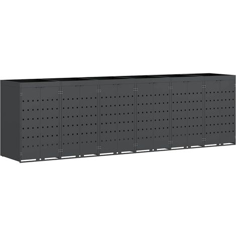 Wheelie Bin Storage for 6 Bins Anthracite 408 x 77.5 x 121.5 cm vidaXL