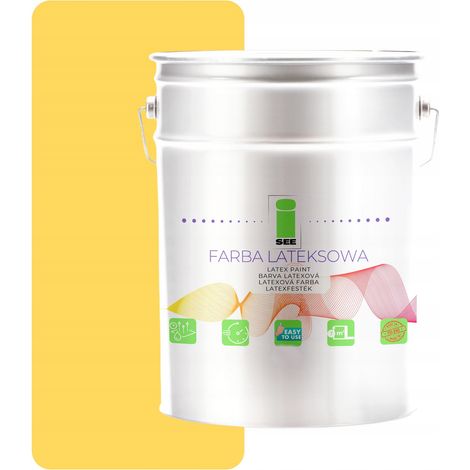 Peinture murale latex jaune pour intérieur, 10 L, magasin d'usine (1/5)