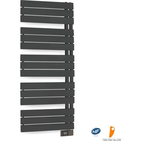 Deltacalor – Sèche-serviettes électrique asymétrique 750W – Thermostat digital avec programmation – Chauffage rapide pour espaces jusqu’à 6 m²