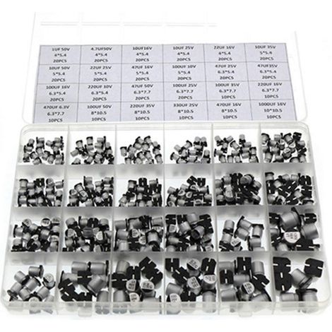 400 Stück 1µF1000µF 6,3V-50V 400 Stück 24 Werte SMD Aluminium Elektrolytkondensatoren