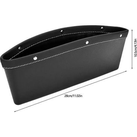 (Noir) Combleur d'espace pour siège auto, poche de rangement latérale multifonction en cuir pour console centrale, pour téléphone, clés, lunettes, lingettes (1/5)