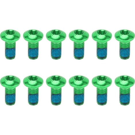12 vis de rotor de frein à disque VTT en acier allié M5x10mm T25 vertes (1/5)