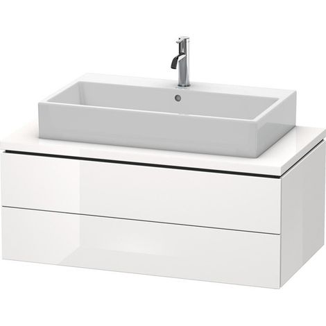 Meuble bas console L-CUBE 400x1020x547mm blanc brillant