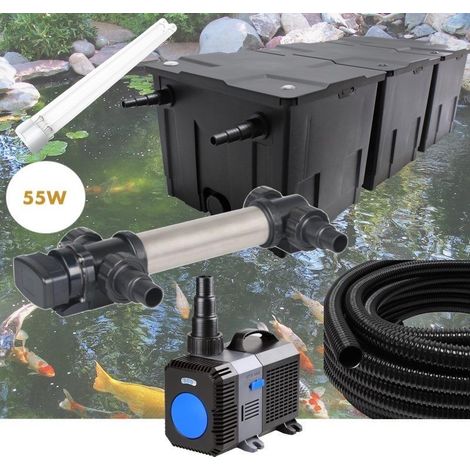 Kit Filtration UV 55 W, Acier Inoxydable, + 1 ampoule UV de rechange Bassin de Jardin: 40-60 m³ (1/5)