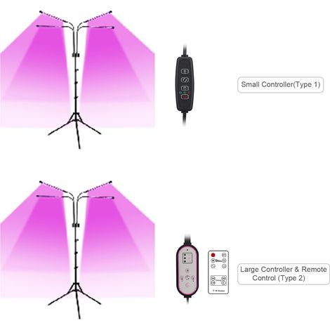 Lampe de croissance 40 W, 80 LED, ampoules bleues et rouges, minuterie 3/9/12 h, 9 niveaux de luminosité, spectre complet similaire à la lumière du soleil, col de cygne réglable, idéale pour la cultur