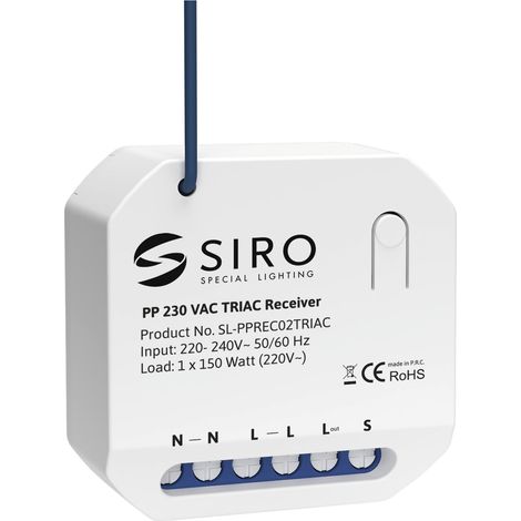Siro PushPower Led Empfänger Mono Triac passend zu Push Power Funk Lichtschalter, 230V (1/5)