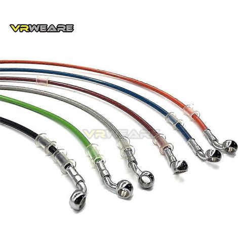 Durite de frein universelle pour moto, câble de frein en acier, raccord banjo hydraulique, diamètre 400 mm à 1500 mm, pour les deux côtés de la culasse (28-60-600 mm). (1/5)