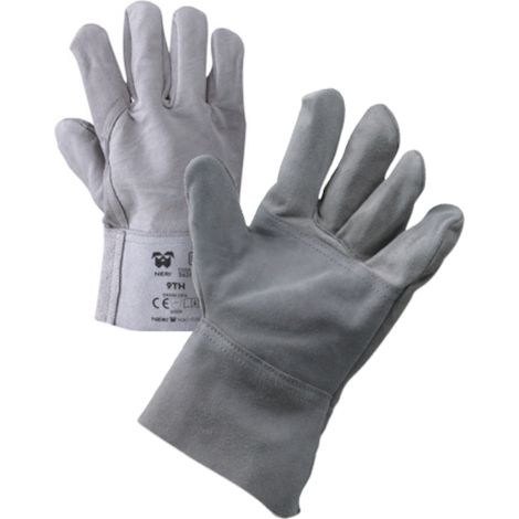 NERI 362016 GUANTI 9TH GUANTO GRIGIO DA LAVORO IN CROSTA BOVINA TAGLIA 10 (1/4)