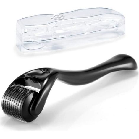 Rouleau à barbe 0.5mm - Favorise la croissance des cheveux et améliore la peau - Noir (1/4)