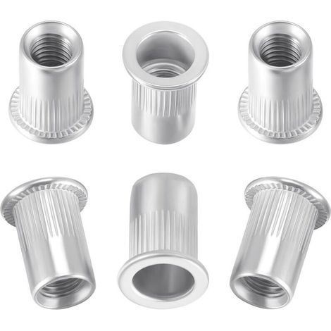 Rivet en acier inoxydable à tête plate fileté Rivets Nutsert Cap M8 50PCS (M8 Type Stainless Steel Rivet Nut)