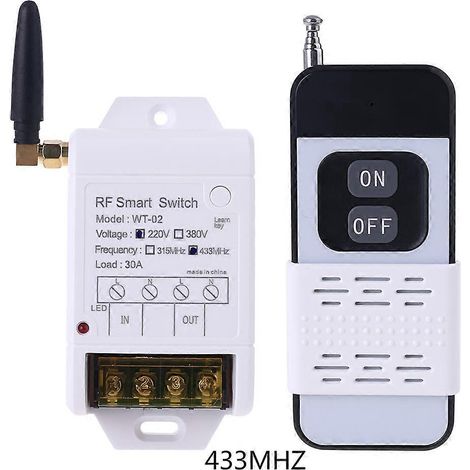 Drahtloser Fernbedienungsempfänger 220V/380V 30A, hohe Empfangsempfindlichkeit (433 MHz).
