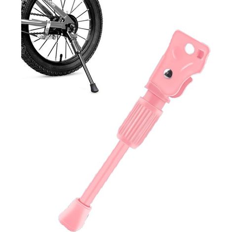 Béquille latérale pour vélo enfant 16 pouces, support simple pour vélo, vélo électrique, vélo de ville et VTT, facile à installer, rose (1/5)